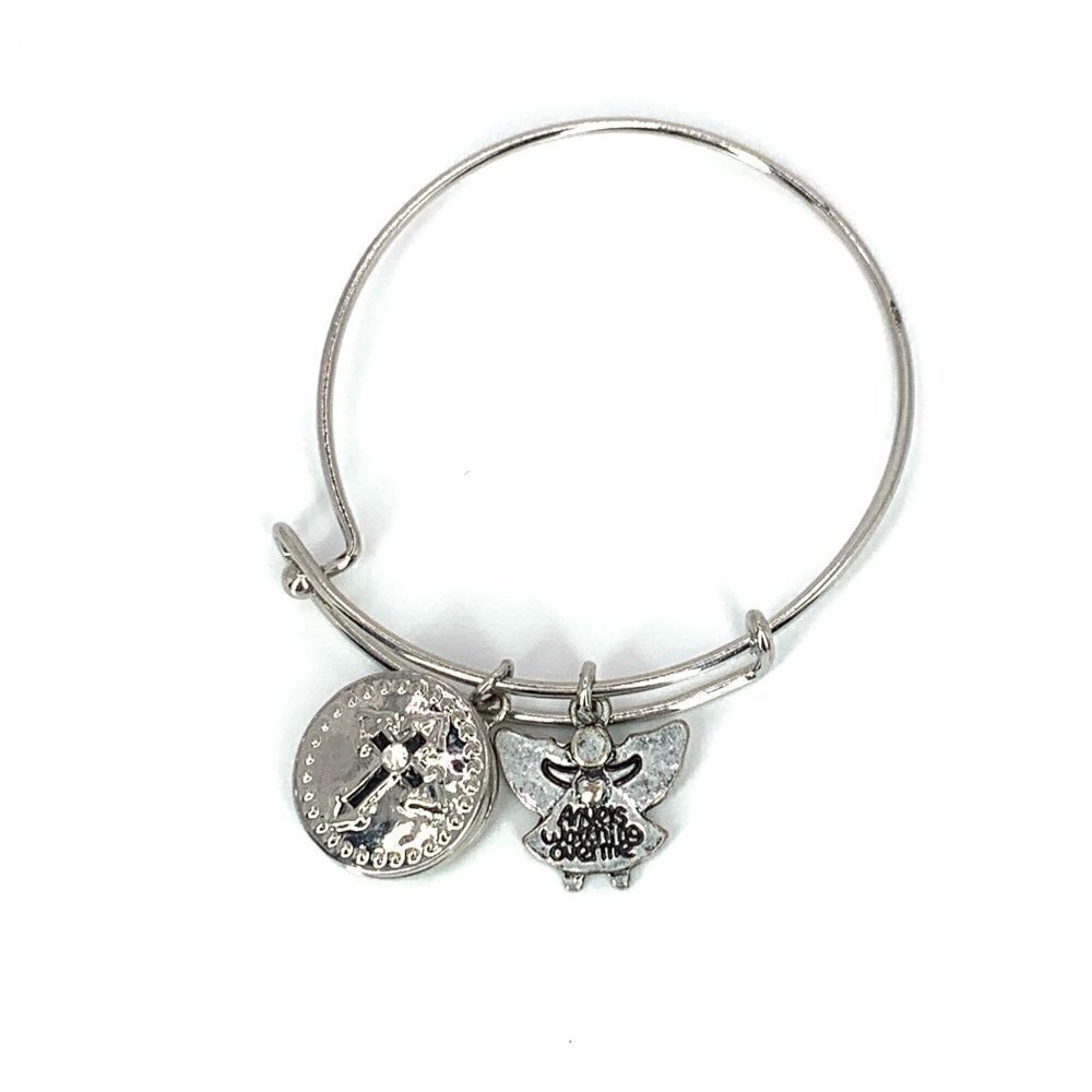 Angels Working Overtime Charm Bracelet Silver Finish - Expands 2"- 3.5"